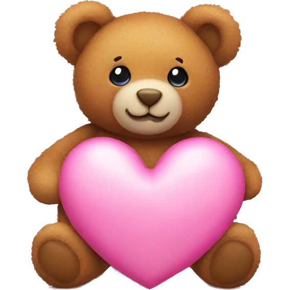 pink heart and teddy bear emoji