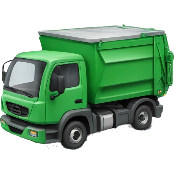 camion poubelle électrique vert long emoji