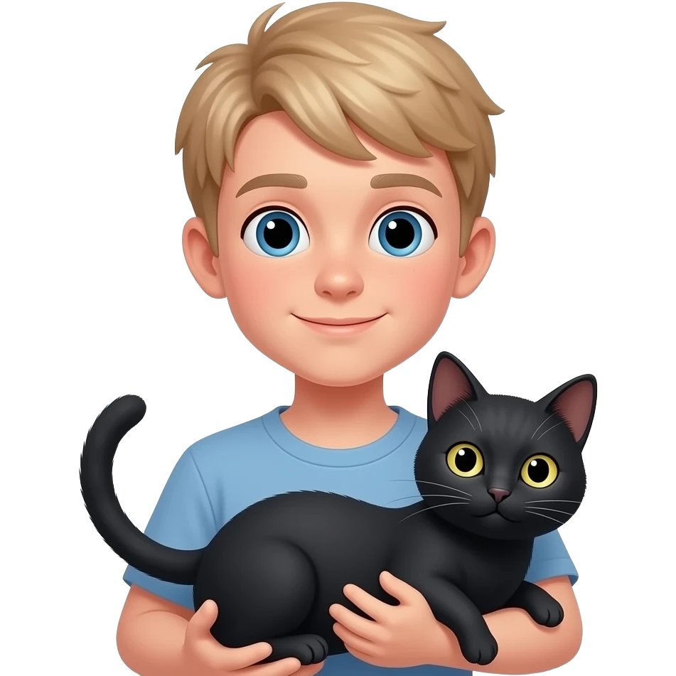 Ragazzo 13 anni capelli chiari cn gatta nera emoji