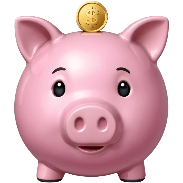 piggy bank with a coin above it emoji