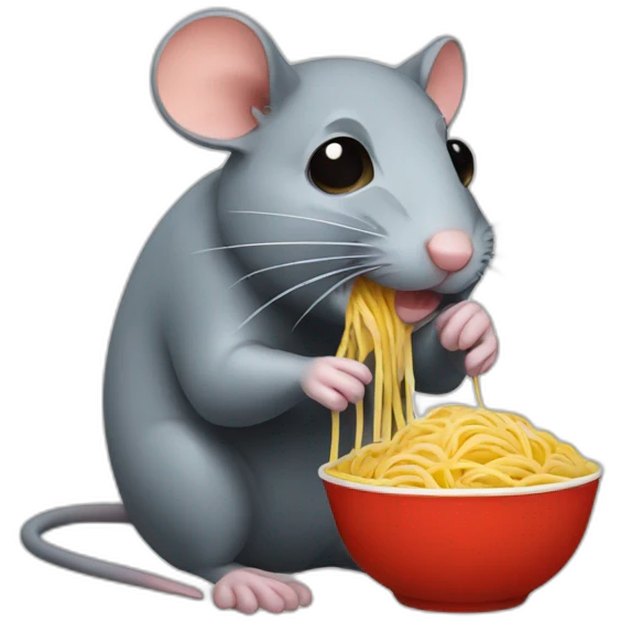 a rat eating spaghetti  emoji