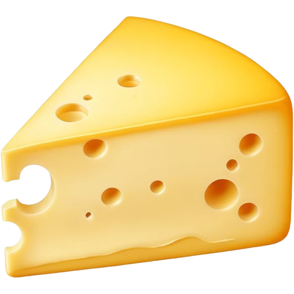 a square slice of cheese with a small bite taken out, no text emoji