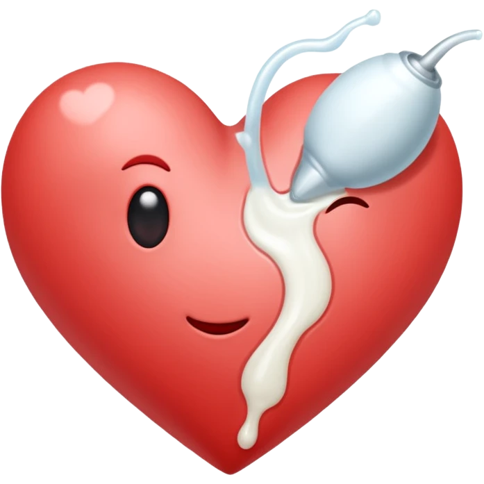 Heart cumshoted by white sperm emoji