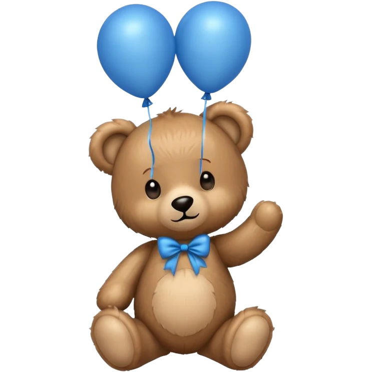 teddy bear holding balloons, birthday, cute emoji
