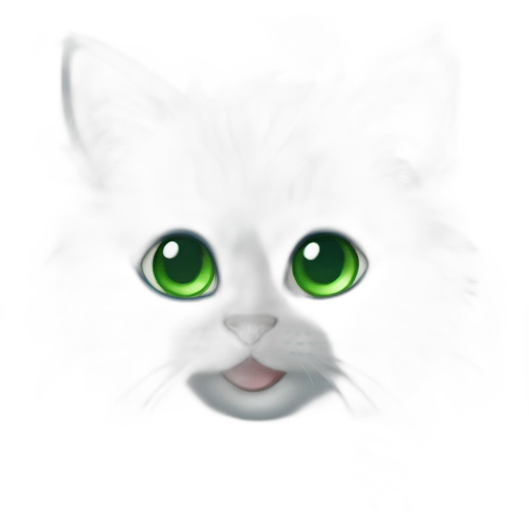 A fluffy blue kitten with mesmerizing green eyes emoji