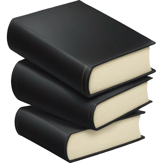 neutral stack of black books emoji