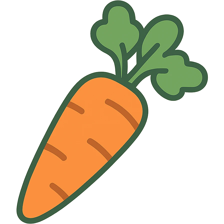 flat toon style carrot emoji
