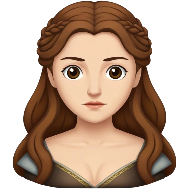 marry frey from game of thrones, brown hair emoji