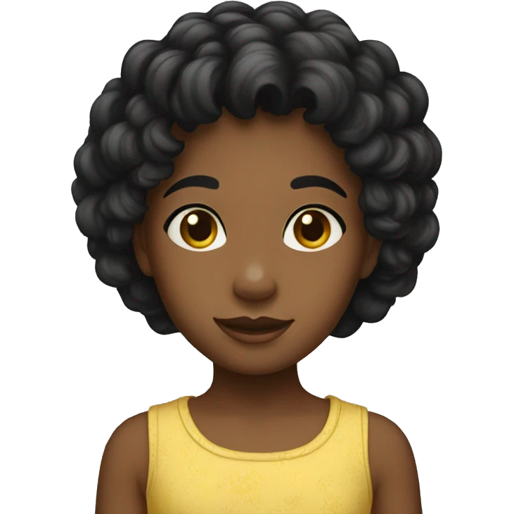 Niña pelo negro emoji