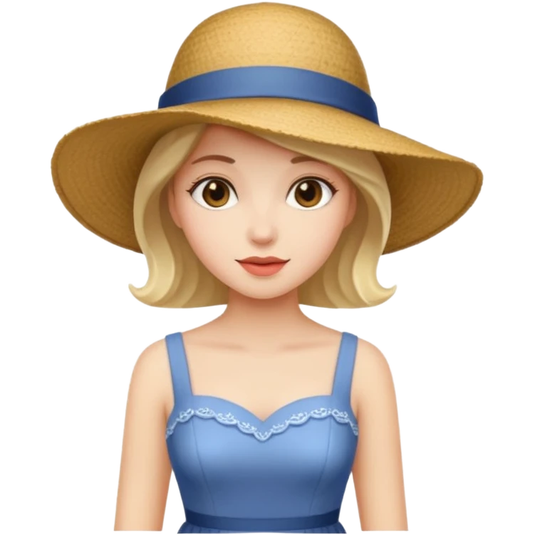 woman dress and hat emoji