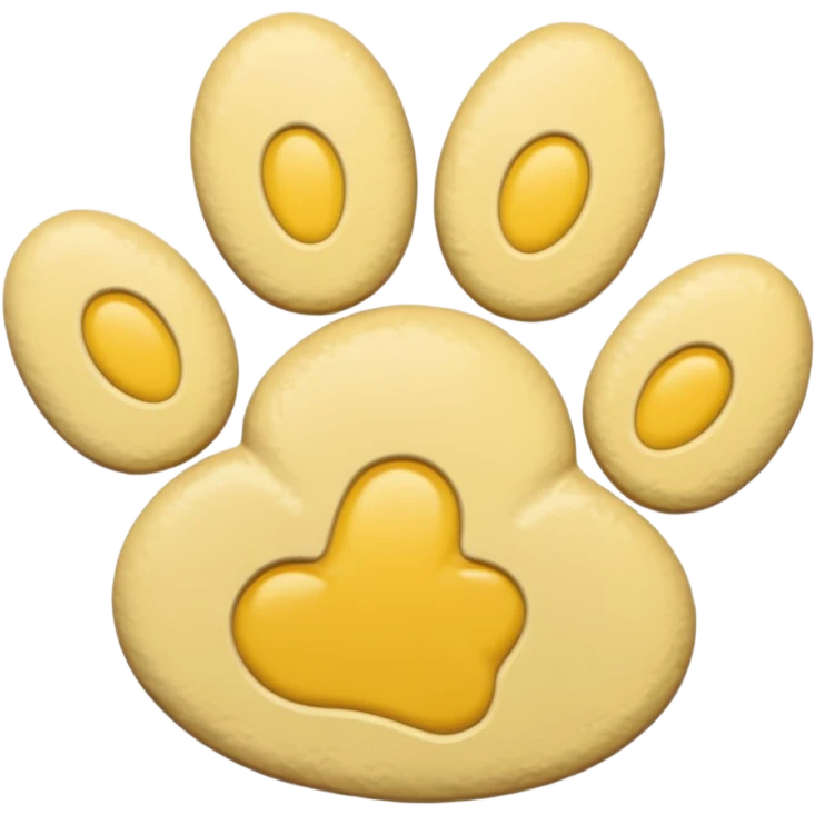 a pastel yellow pawprint emoji