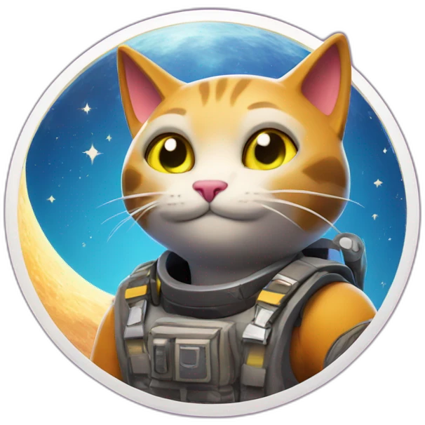 Cat on moon of fortnite emoji