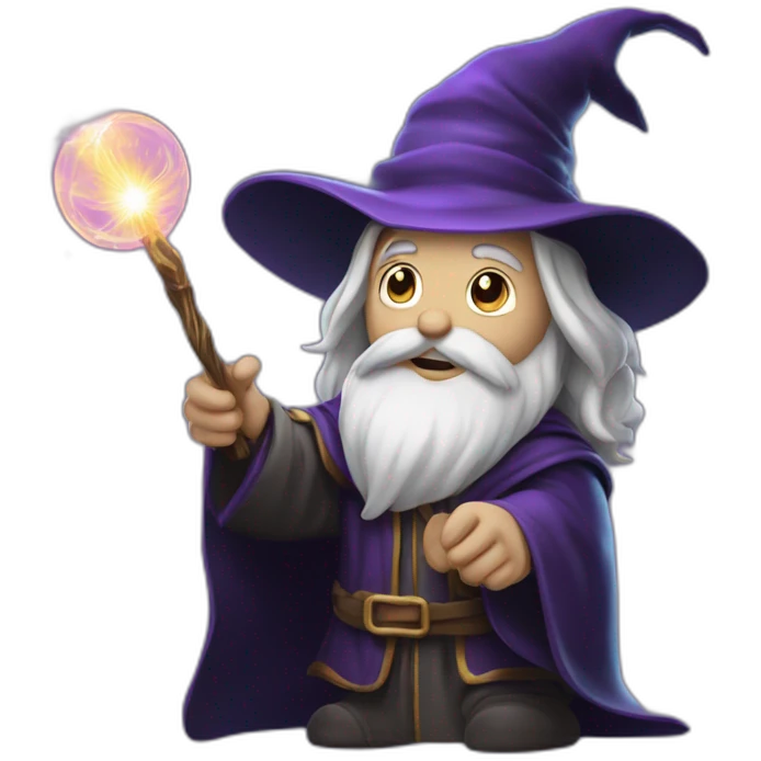 sorcery, wizard, holding a wand casting spell  emoji