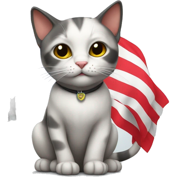 Cat with puerto flag shirt emoji