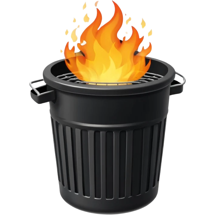 Trash can on fire emoji
