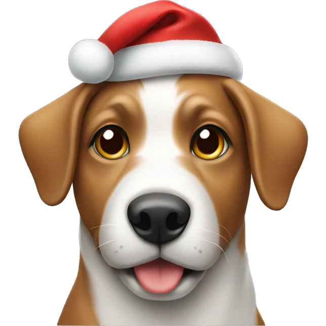 Dog with christmas hat emoji