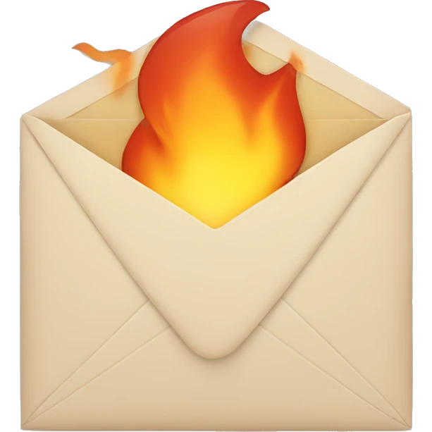 envelope with fire emoji