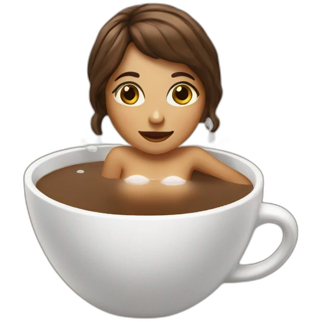 Bathing girl in coffee emoji