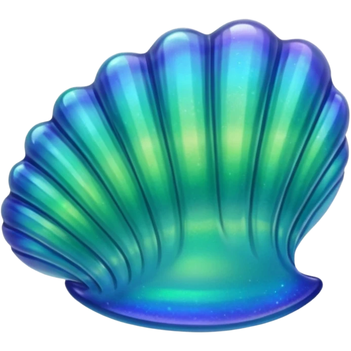 green blue crystal clam emoji