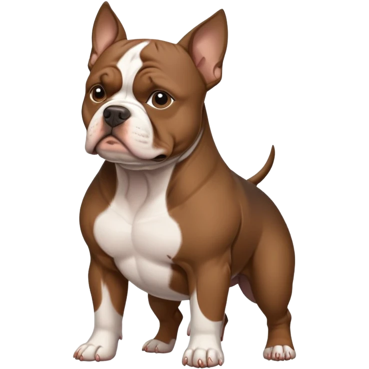 Dark brown american pocket bully emoji