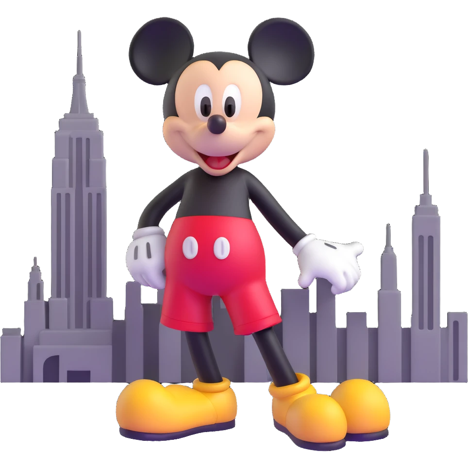 Mickey Mouse with the Empire State Building emoji