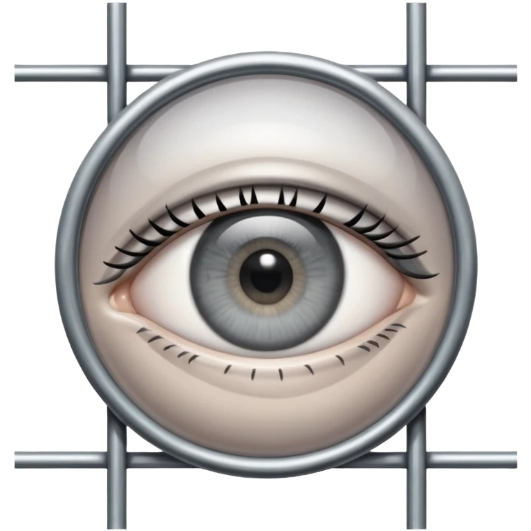 Large eye behind metal bars. emoji