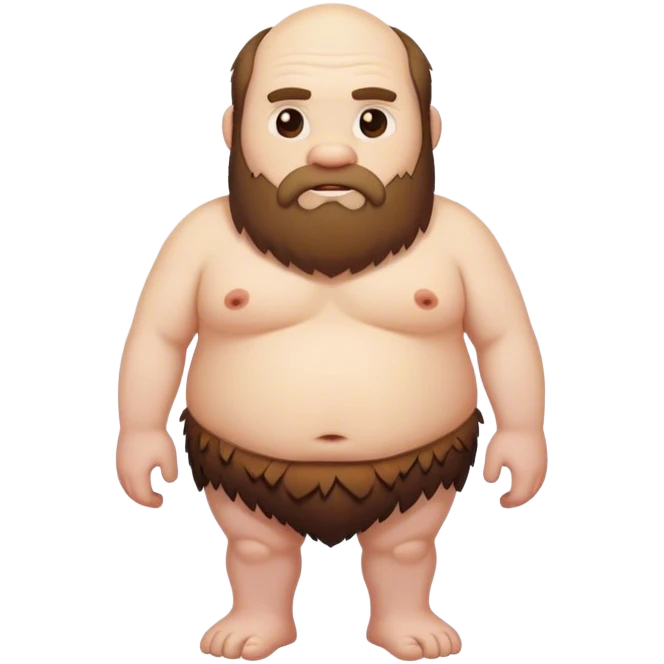 Balding fat beardless caveman body emoji