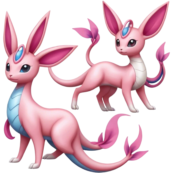 Milotic-Sylveon-Espeon-Dragonair-Pokémon full body emoji