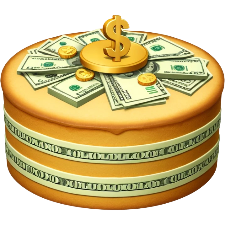 Money cake cutted  emoji