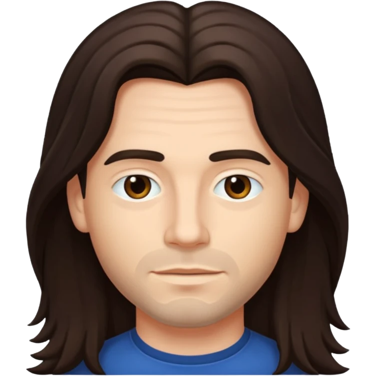 James Shaffer with long dark brown hair emoji
