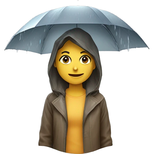 Loira cacheada com capa de chuva  emoji