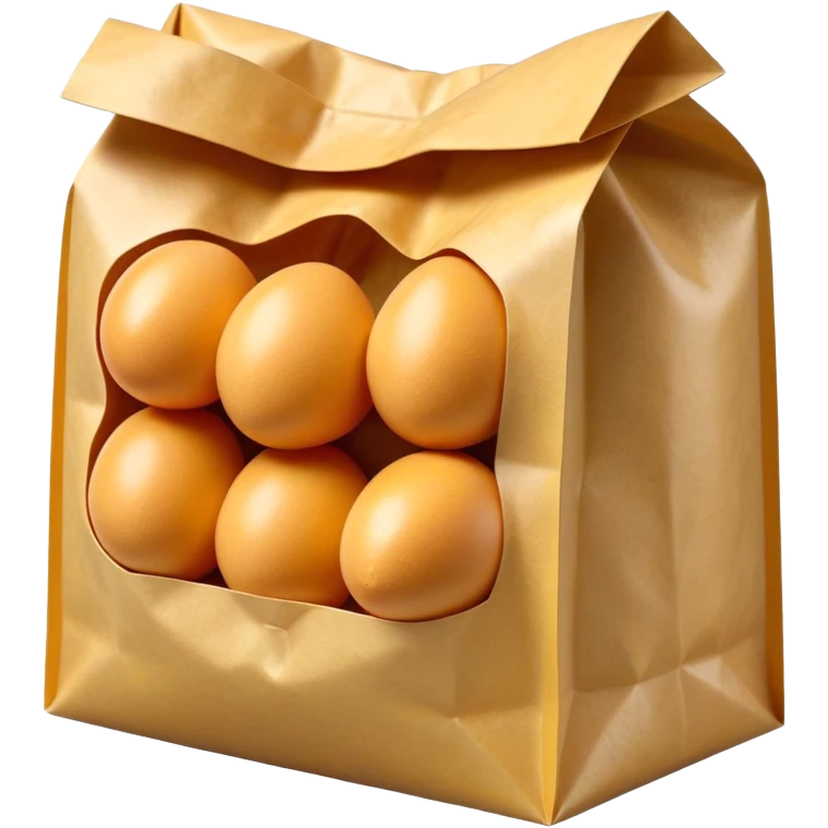 3D rendered mini Hong Kong egg puffs (鸡蛋仔) in paper bag, authentic bubble pattern, vibrant golden color, hyper-realistic texture, glossy finish, detailed individual bubbles, traditional street food presentation emoji