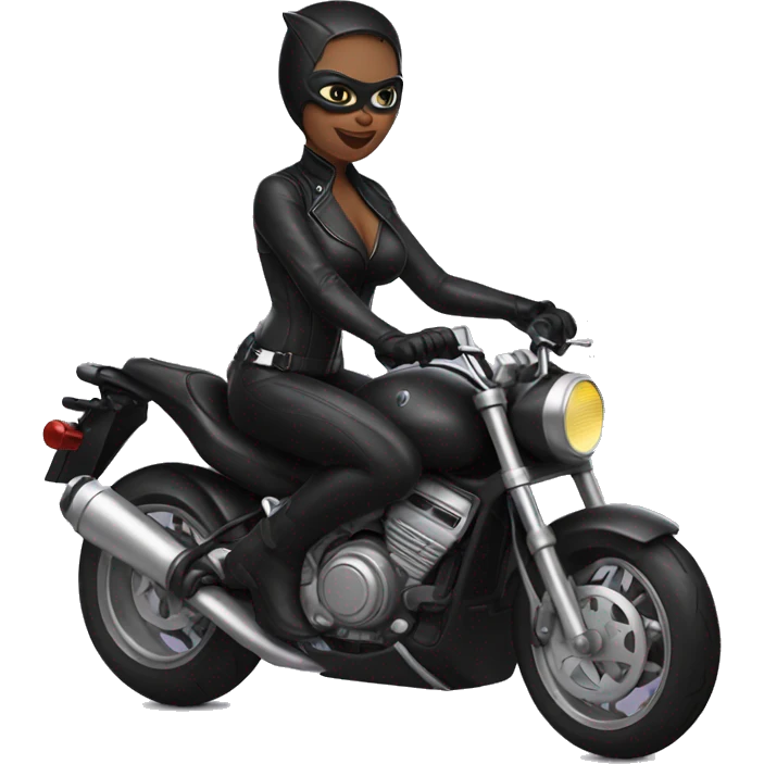 Catwoman on a motorcycle emoji