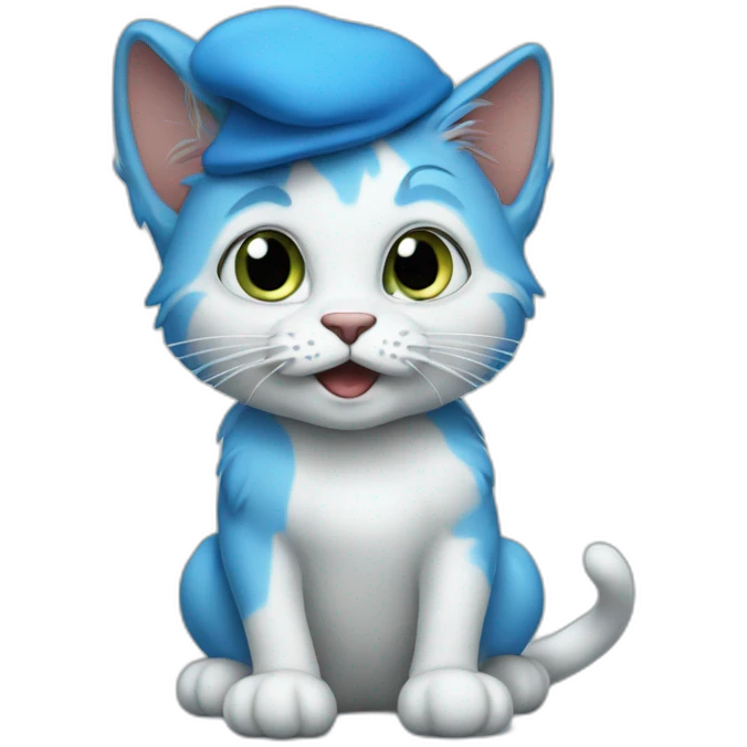 blue smurf cat emoji