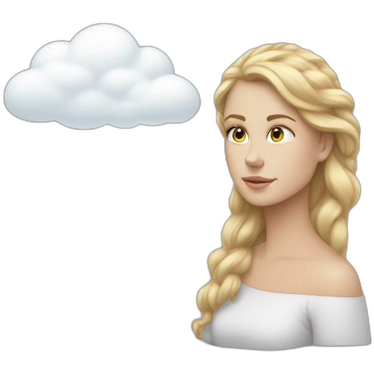 a white girl says and there is a cloud of thought next to her emoji
