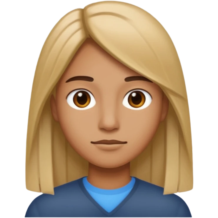 Quiero una persona con el pelo liso emoji