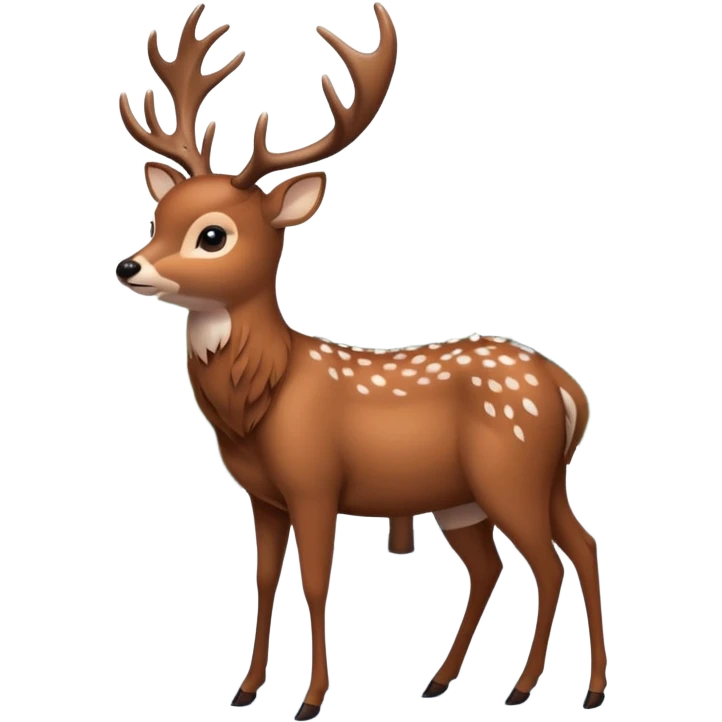 Ein Re das in einem Wald ist und es Schneit emoji