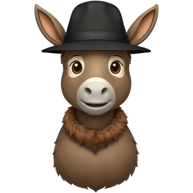 donkey with black hat emoji