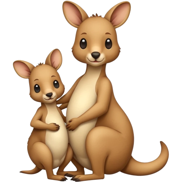 A kangaroo which has its baby kangaroo in its pouch(marsupium) emoji