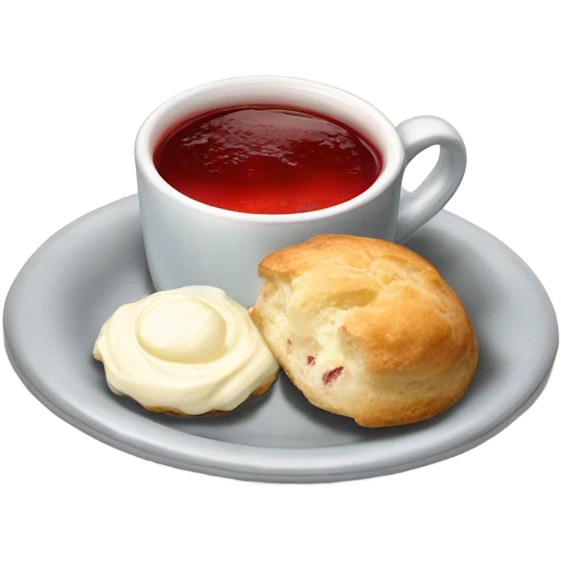 English tea with scone with cream and jam emoji