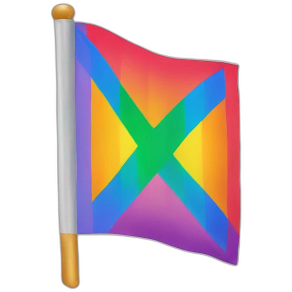 Gay flag with an x emoji