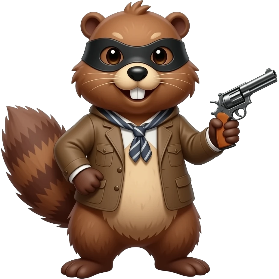 beaver + bandit + gun emoji