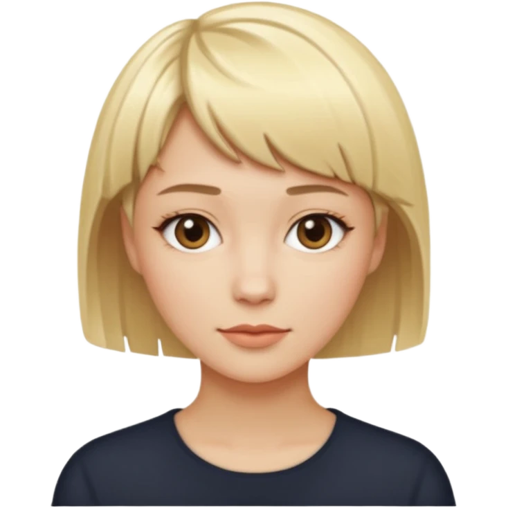 blondynka krótkie włosy z taką dłuższą grzywka emoji