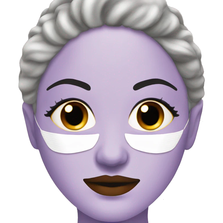 Lady with face mask spa beauty full face relaxing emoji