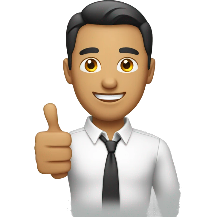 latin man with white shirt with thumbs up emoji