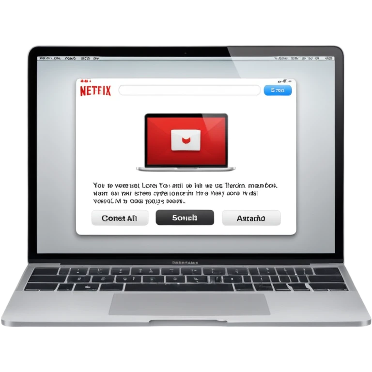 macbook with netflix on screen emoji