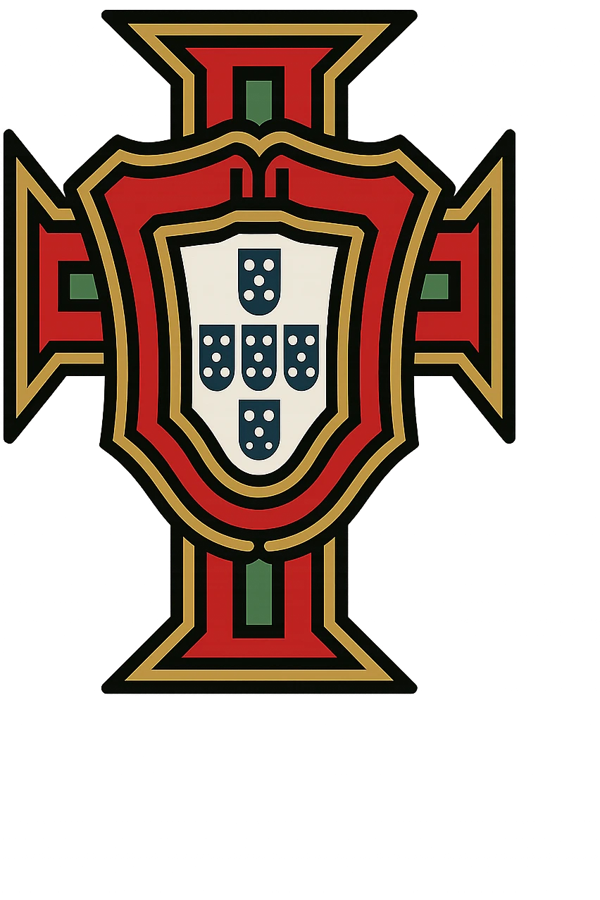 Portugal logo, classic crest style, traditional, detailed, red and green colors emoji
