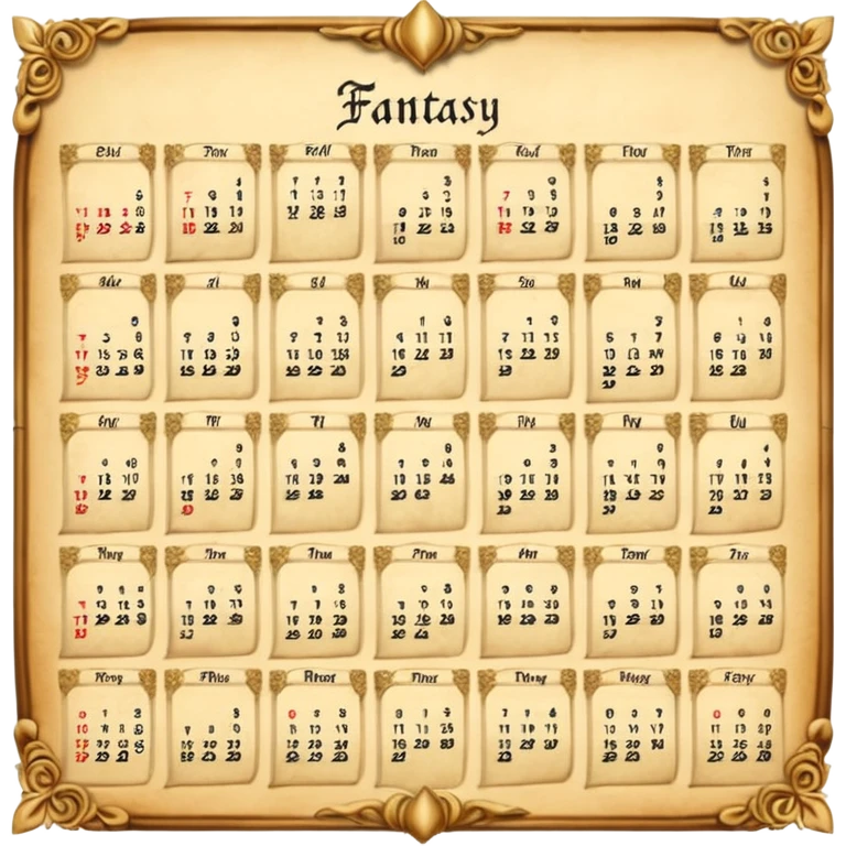  fantasy calendar page emoji