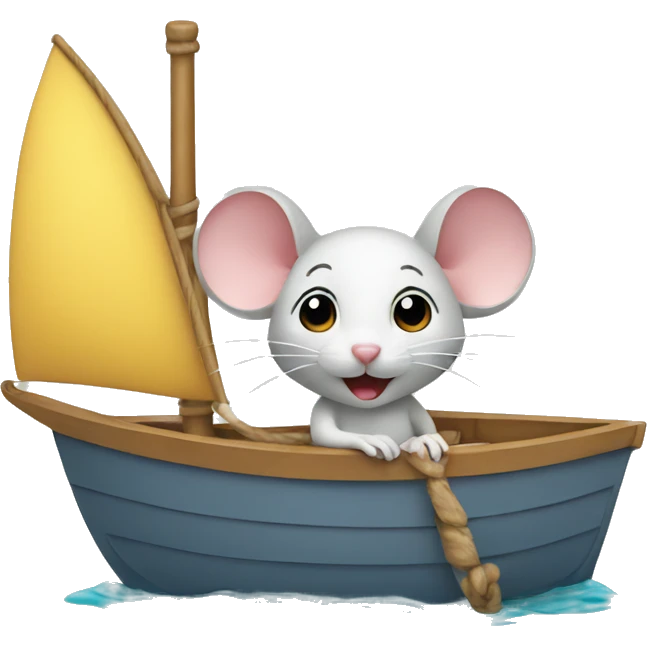 a mouse on a boat emoji