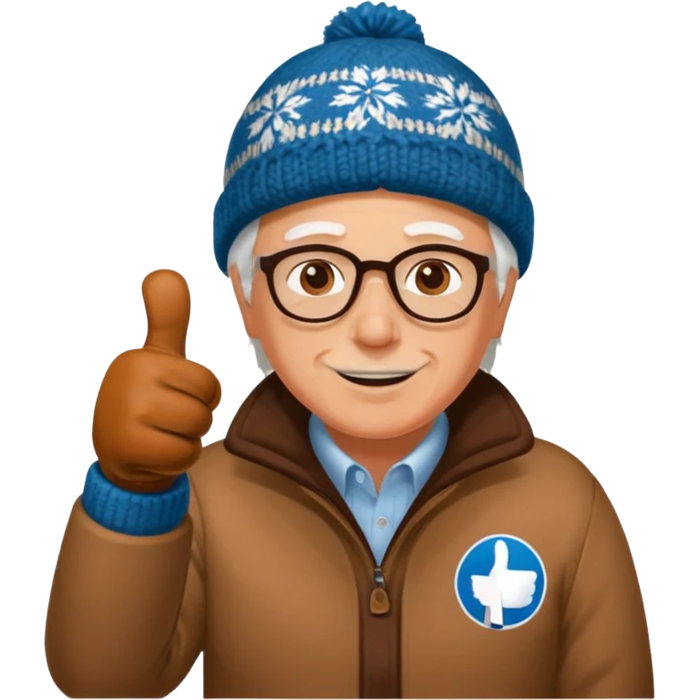 thumbs up in bernie sanders brown mitten emoji